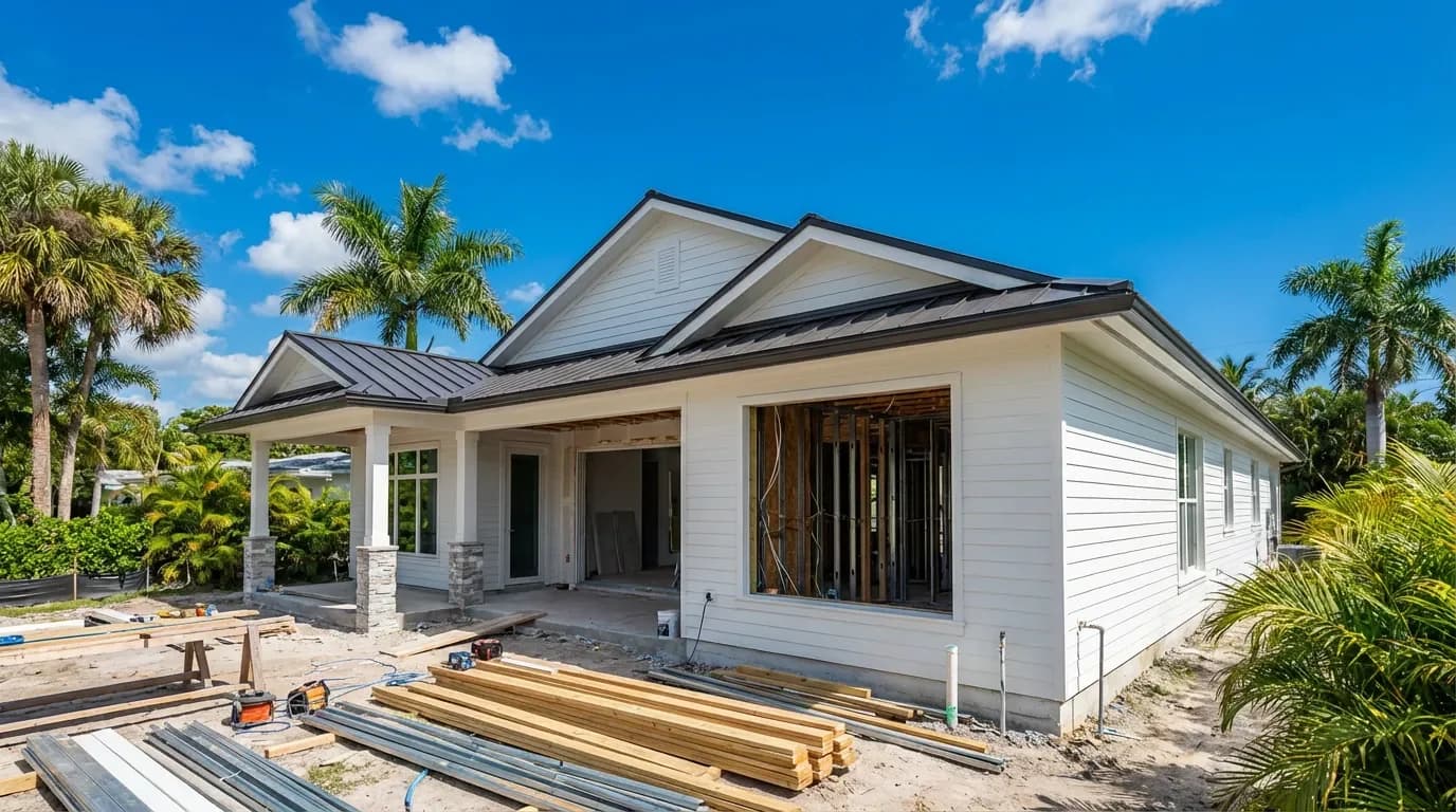Framing and MEP rough-in staged for concurrent inspection Framing and MEP rough-in staged for concurrent inspection — Dellamano Construction, Fort Lauderdale, FL