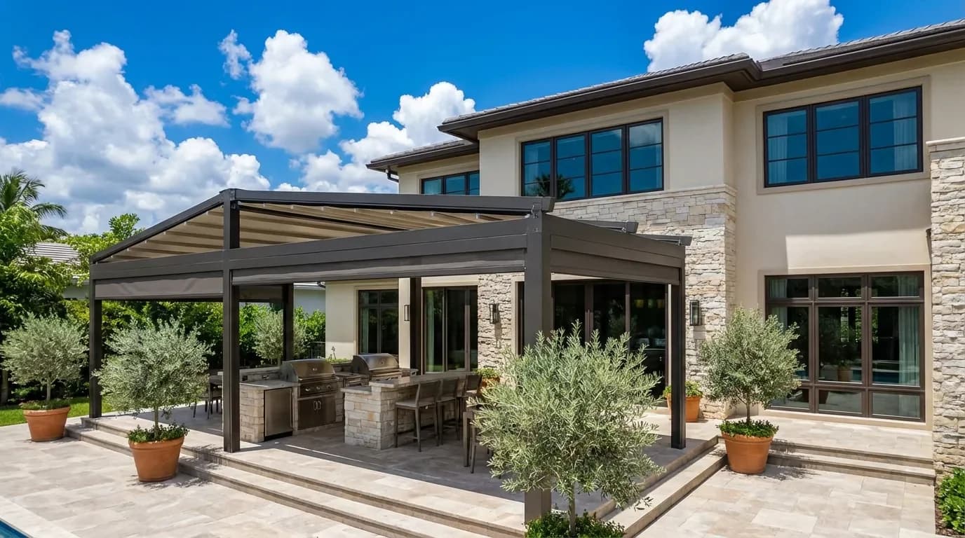 Engineered Pergola & Outdoor Kitchen Engineered Pergola & Outdoor Kitchen — Dellamano Construction, Fort Lauderdale, FL