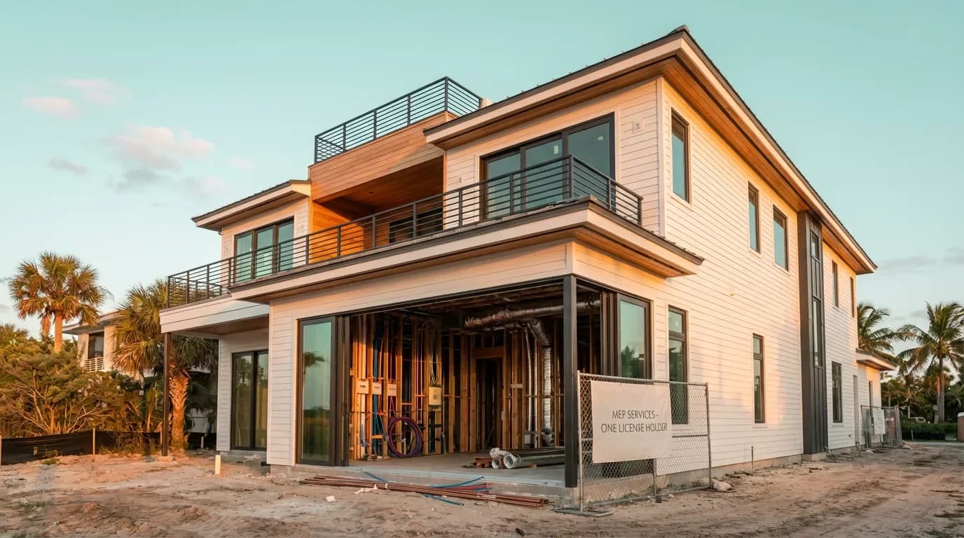 MEP Rough-In Under One License Holder MEP Rough-In Under One License Holder — Dellamano Construction, Fort Lauderdale, FL