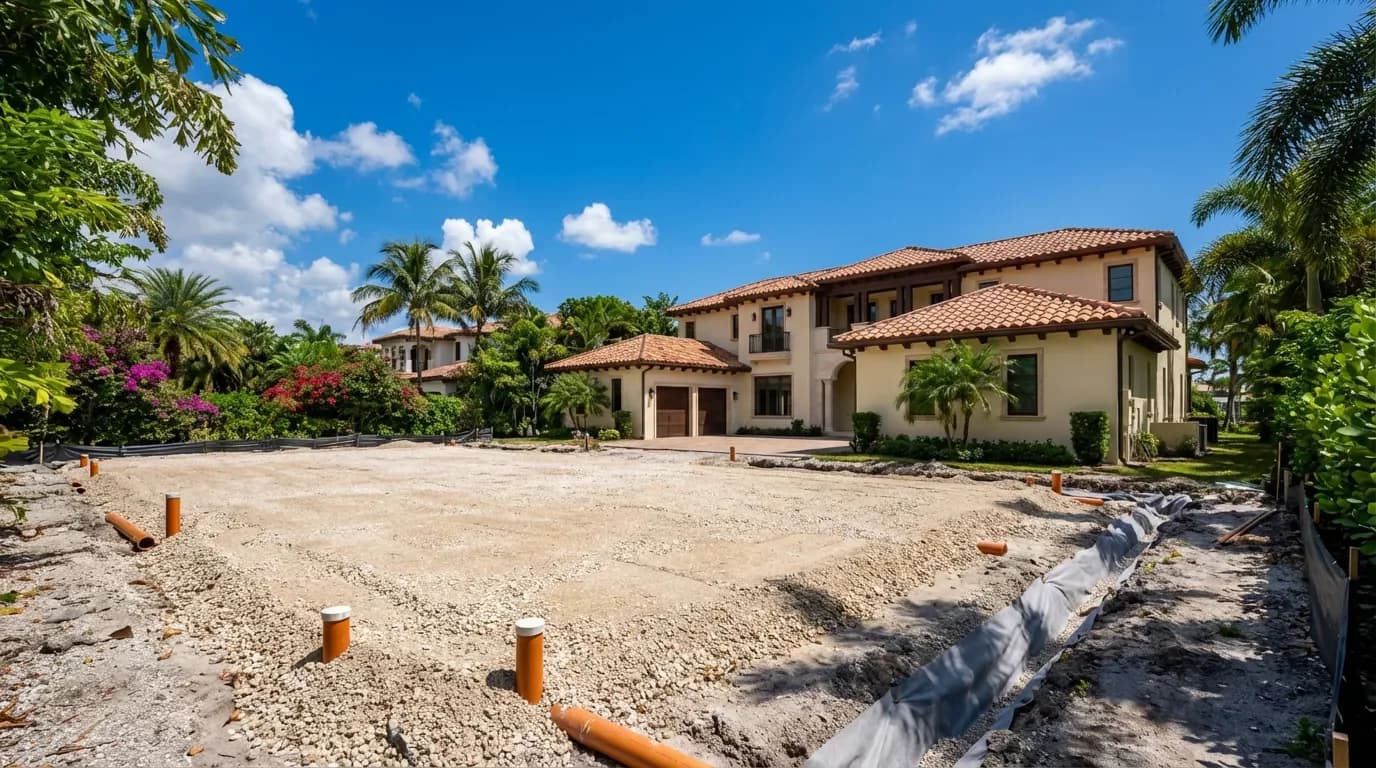 Engineered Base Prep for a South Florida Paver Patio Engineered Base Prep for a South Florida Paver Patio — Dellamano Construction, Fort Lauderdale, FL